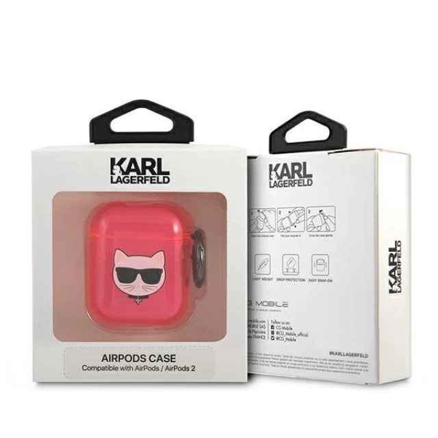 Чехол Karl Lagerfeld Choupette для AirPods 2/1 Pink (KLA2UCHFP)