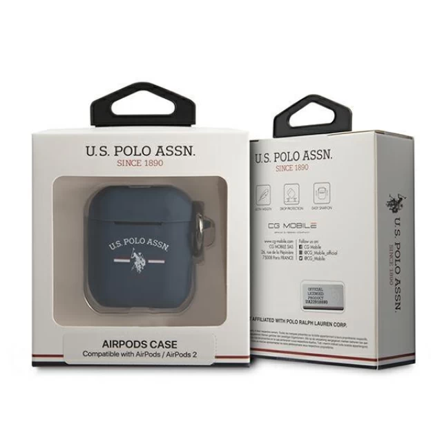 Чохол для навушників U.S. Polo Assn Silicone Logo для AirPods Navy (USACA2SFGV)