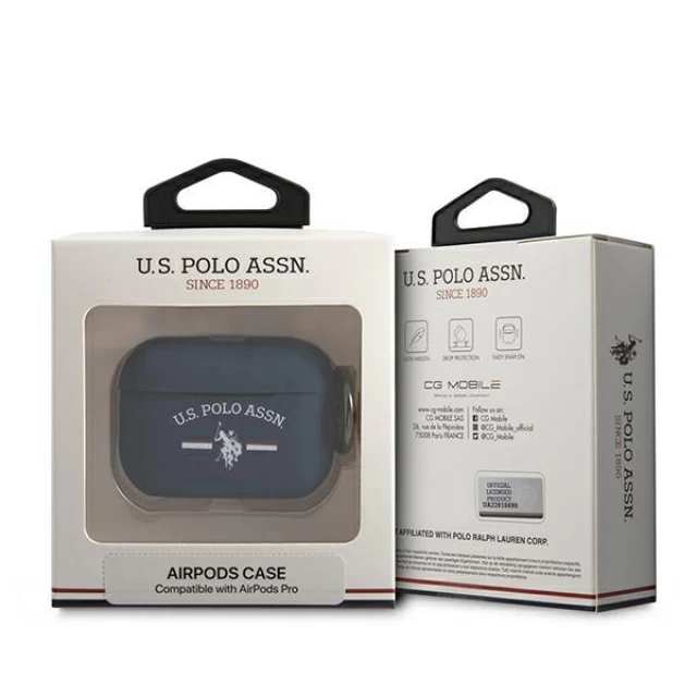 Чохол для навушників U.S. Polo Assn Silicone Logo для AirPods Pro Navy (USACAPSFGV)