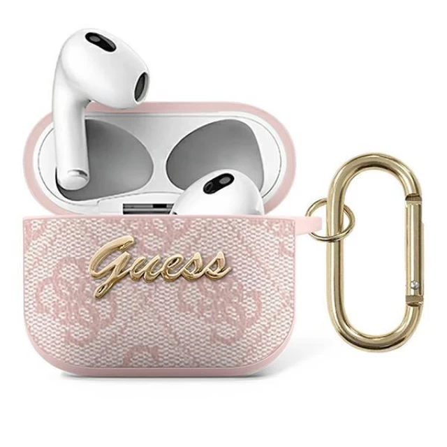 Чехол Guess 4G Script Metal Collection для AirPods 3 Pink (GUA34GSMP)