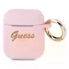 Чохол Guess Silicone Vintage Script для AirPods 2/1 Pink (GUA2SSSI)
