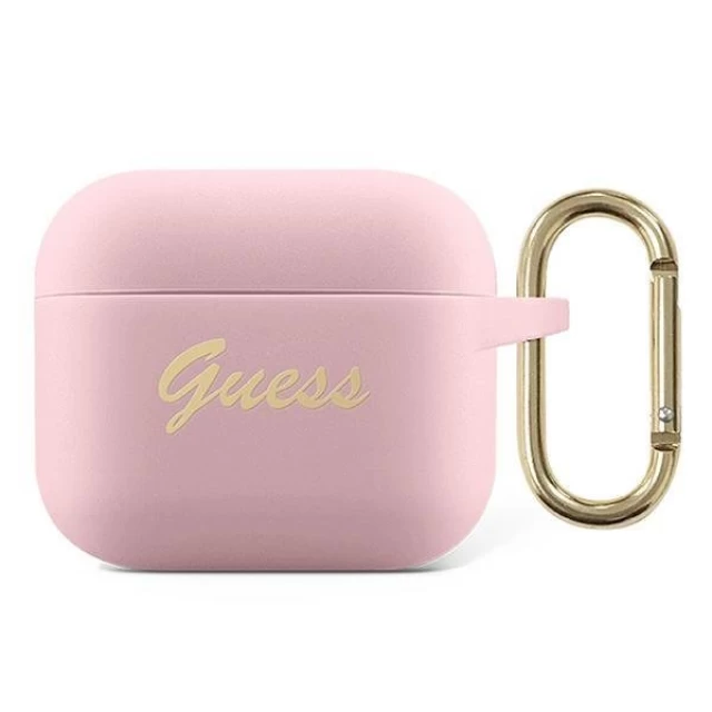 Чохол Guess Silicone Vintage Script для AirPods 3 Pink (GUA3SSSI)