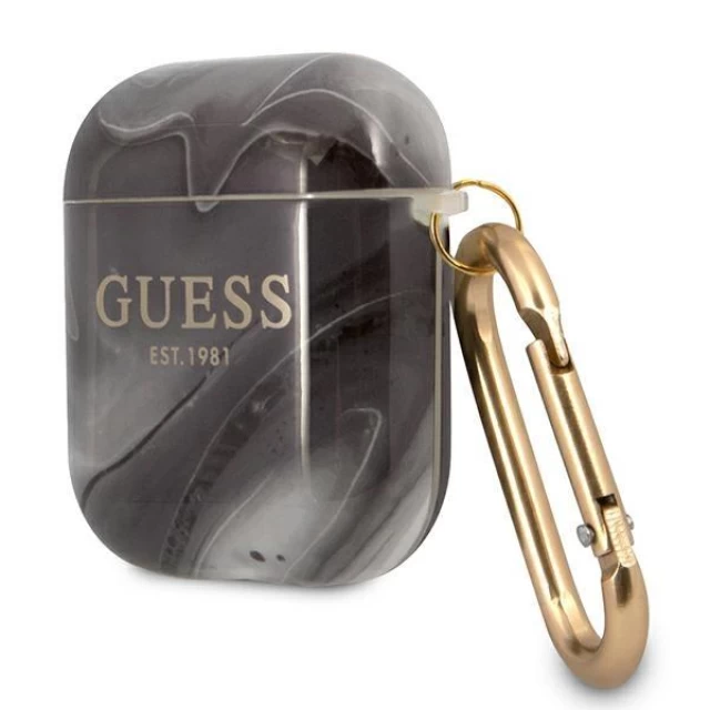 Чехол Guess Marble Collection для AirPods 2/1 Black (GUA2UNMK)