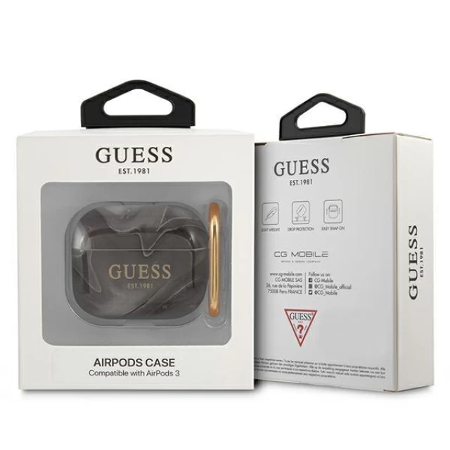 Чехол Guess Marble Collection для AirPods 3 Black (GUA3UNMK)