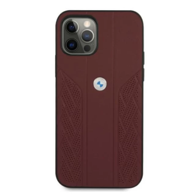 Чохол BMW для iPhone 12 | 12 Pro Leather Curve Perforate Red (BMHCP12MRSPPR)