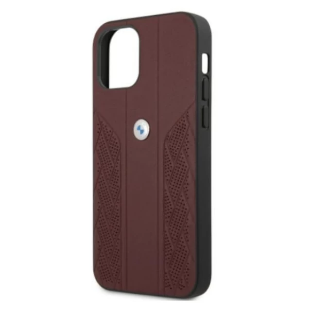 Чехол BMW для iPhone 12 Pro Max Leather Curve Perforate Red (BMHCP12LRSPPR)