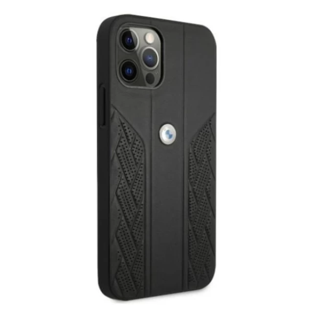Чехол BMW для iPhone 12 | 12 Pro Leather Curve Perforate Black (BMHCP12MRSPPK)