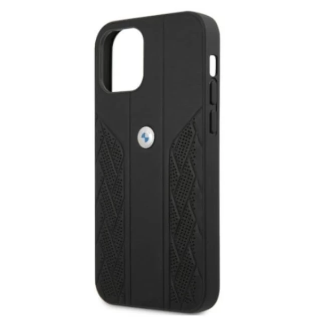 Чехол BMW для iPhone 12 | 12 Pro Leather Curve Perforate Black (BMHCP12MRSPPK)