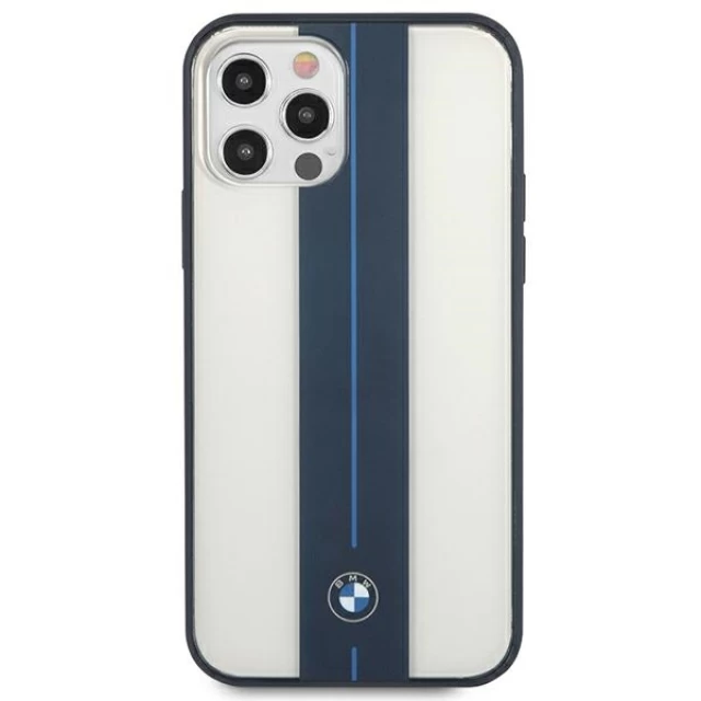 Чохол BMW для iPhone 12 | 12 Pro Middle Stripe Navy (BMHCP12MPCUMRSTNA)