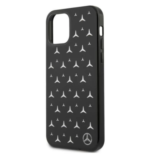 Чехол Mercedes для iPhone 12 | 12 Pro Silver Stars Pattern Black (MEHCP12MESPBK)