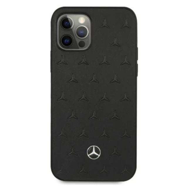 Чохол Mercedes для iPhone 12 | 12 Pro Leather Stars Pattern Black (MEHCP12MPSQBK)