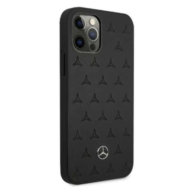Чехол Mercedes для iPhone 12 Pro Max Leather Stars Pattern Black (MEHCP12LPSQBK)