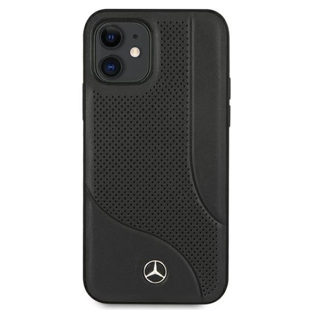 Чехол Mercedes для iPhone 12 mini Leather Perforated Area Black (MEHCP12SCDOBK)