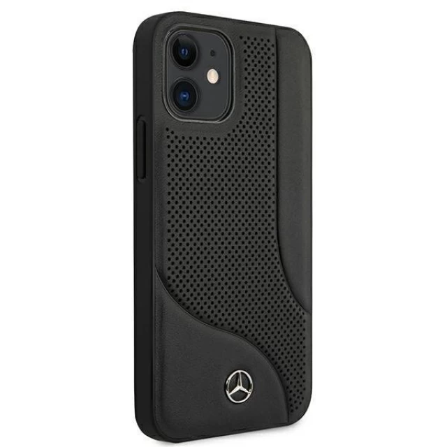 Чехол Mercedes для iPhone 12 mini Leather Perforated Area Black (MEHCP12SCDOBK)