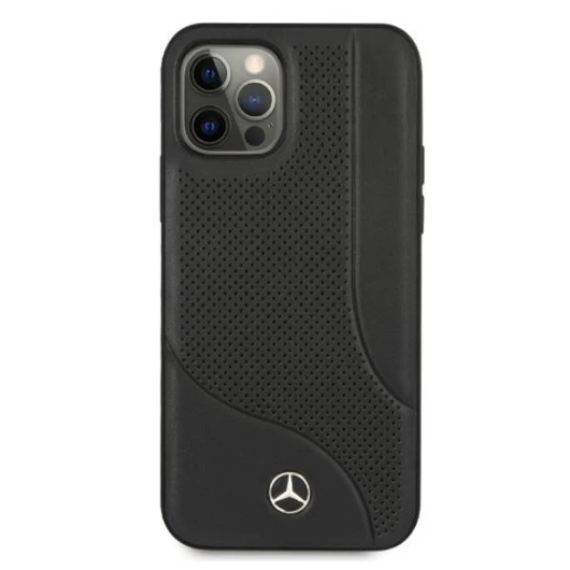 Чохол Mercedes для iPhone 12 | 12 Pro Leather Perforated Area Black (MEHCP12MCDOBK)