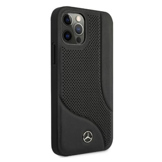 Чохол Mercedes для iPhone 12 Pro Max Leather Perforated Area Black (MEHCP12LCDOBK)