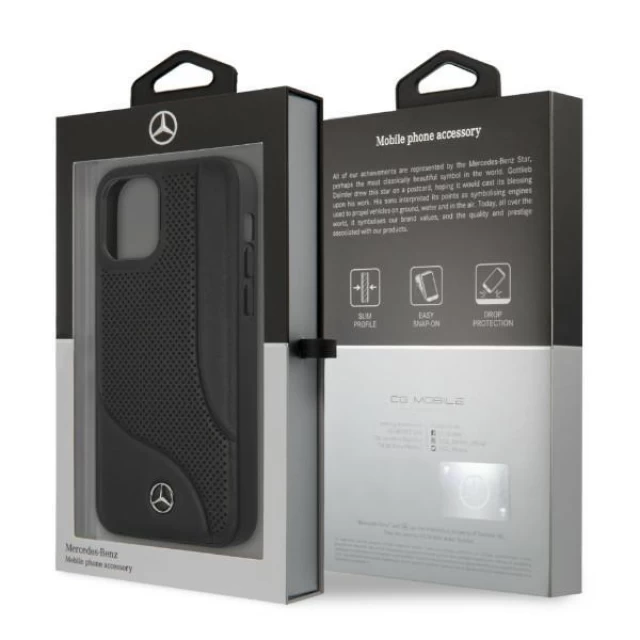 Чехол Mercedes для iPhone 12 Pro Max Leather Perforated Area Black (MEHCP12LCDOBK)