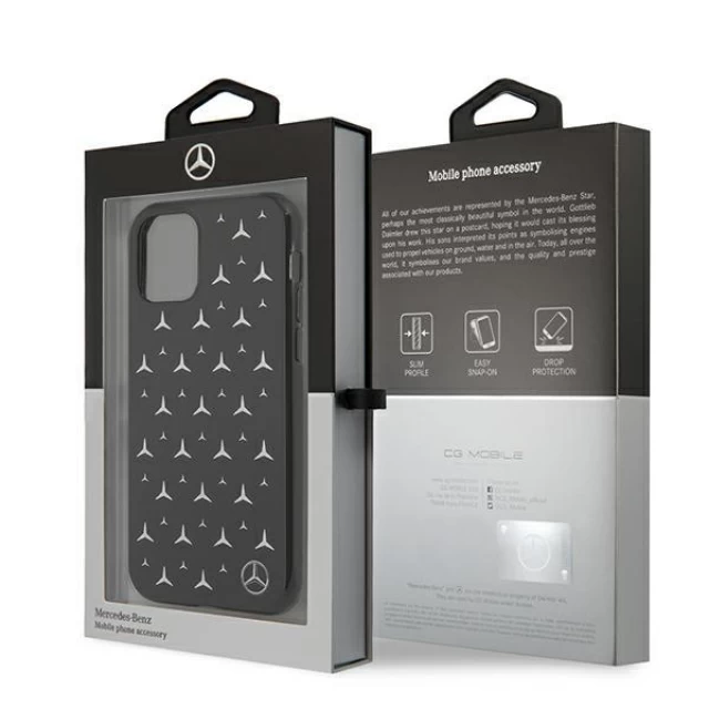 Чехол Mercedes для iPhone 11 Silver Stars Pattern Black (MEHCN61ESPBK)