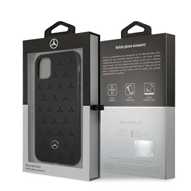 Чехол Mercedes для iPhone 11 Leather Stars Pattern Black (MEHCN61PSQBK)