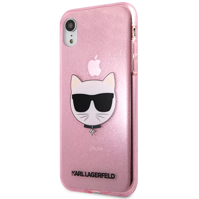 Чохол Karl Lagerfeld Glitter Choupette для iPhone XR Pink (KLHCI61CHTUGLP)