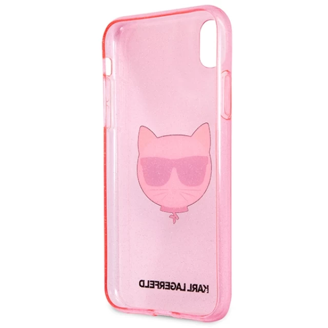 Чехол Karl Lagerfeld Glitter Choupette для iPhone XR Pink (KLHCI61CHTUGLP)