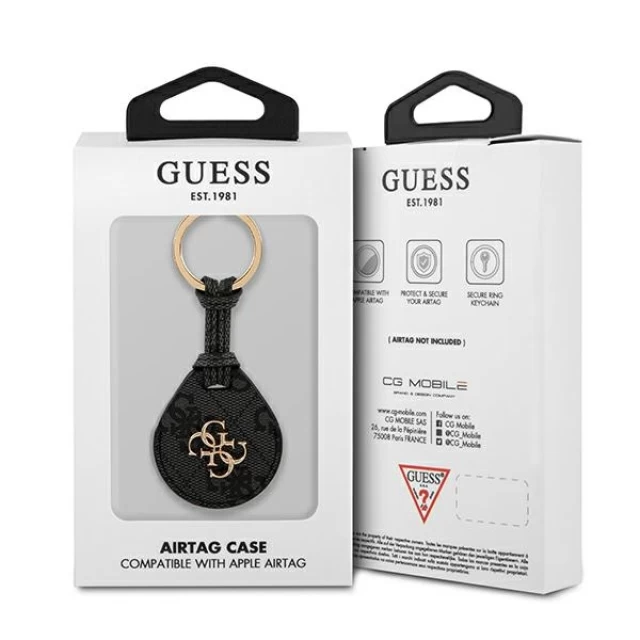 Чехол-брелок Guess 4G Big Metal Logo для AirTag Grey (GUATP4GM4PK)