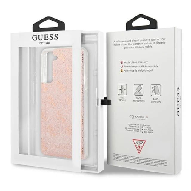 Чохол Guess 4G Glitter для Samsung Galaxy S21 FE Pink (GUHCS21FEPCU4GLPI)