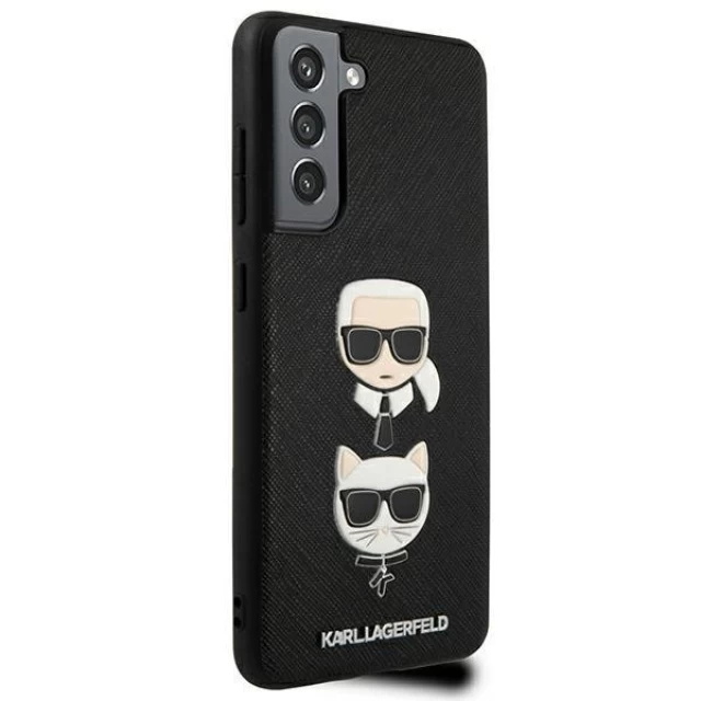 Чехол Karl Lagerfeld Saffiano Iconic Karl and Choupette Head для Samsung Galaxy S21 FE Black (KLHCS21FESAKICKCBK)