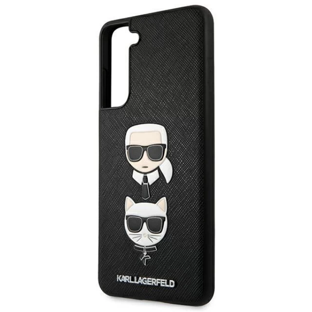 Чехол Karl Lagerfeld Saffiano Iconic Karl and Choupette Head для Samsung Galaxy S21 FE Black (KLHCS21FESAKICKCBK)