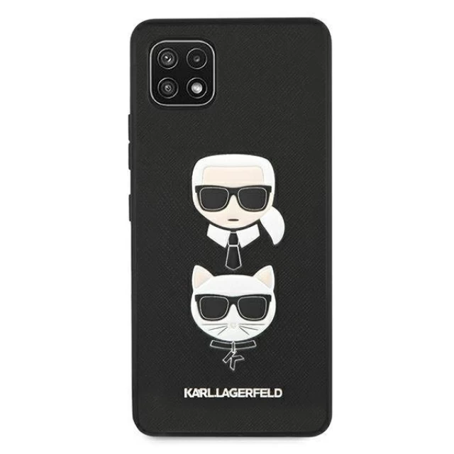 Чехол Karl Lagerfeld Saffiano Iconic Karl and Choupette Head для Samsung Galaxy A22 Black (KLHCSA22SAKICKCBK)