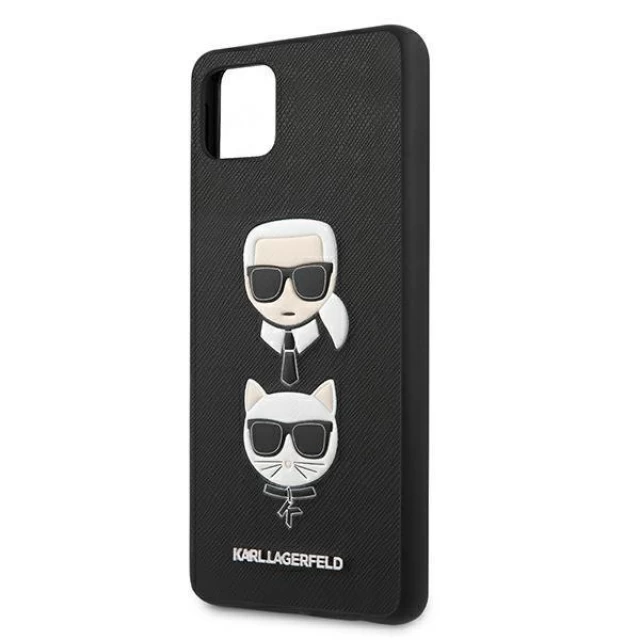 Чехол Karl Lagerfeld Saffiano Iconic Karl and Choupette Head для Samsung Galaxy A22 Black (KLHCSA22SAKICKCBK)