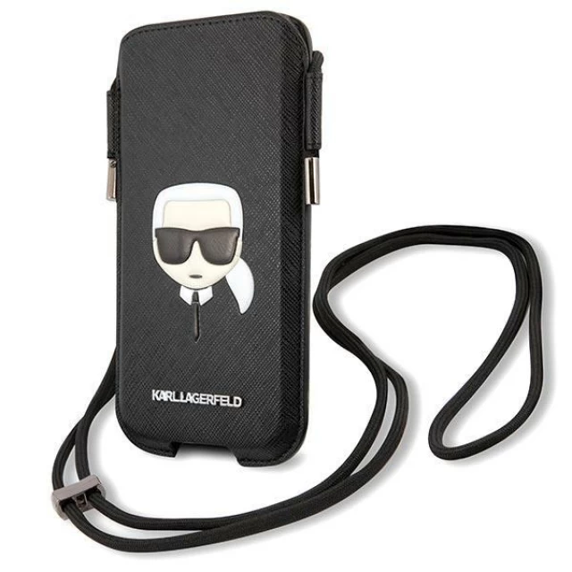 Чехол Karl Lagerfeld Saffiano Iconic Karl's Head для iPhone 6.7