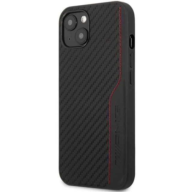 Чехол Mercedes Leather & Carbon Red Stitching для iPhone 13 Black (AMHCP13MDEBK)
