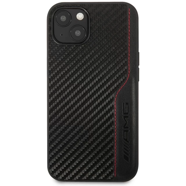 Чохол Mercedes Leather & Carbon Red Stitching для iPhone 13 Black (AMHCP13MDEBK)
