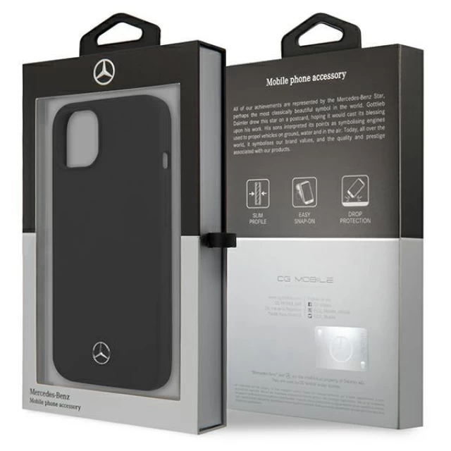 Чохол Mercedes для iPhone 13 mini Silicone Line Black (MEHCP13SSILBK)