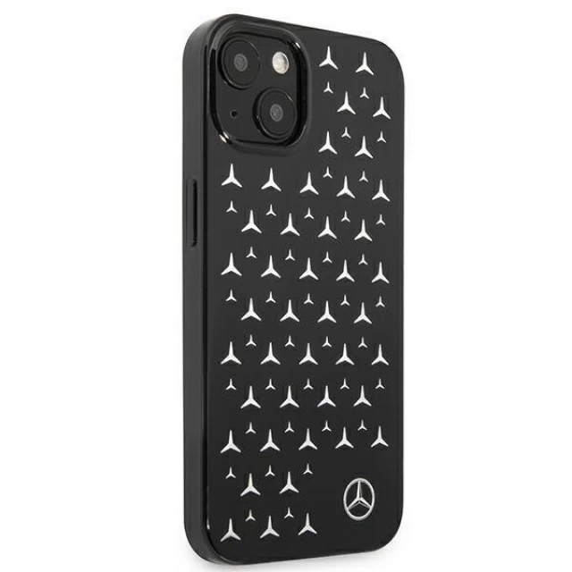 Чехол Mercedes для iPhone 13 Silver Stars Pattern Black (MEHCP13MESPBK)