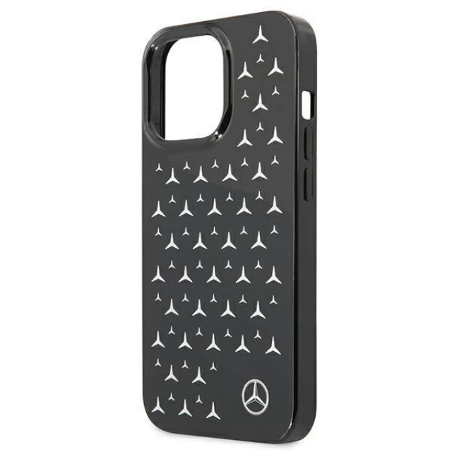 Чохол Mercedes для iPhone 13 | 13 Pro Silver Stars Pattern Black (MEHCP13LESPBK)