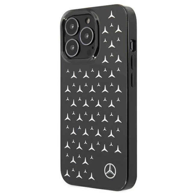 Чехол Mercedes для iPhone 13 Pro Max Silver Stars Pattern Black (MEHCP13XESPBK)