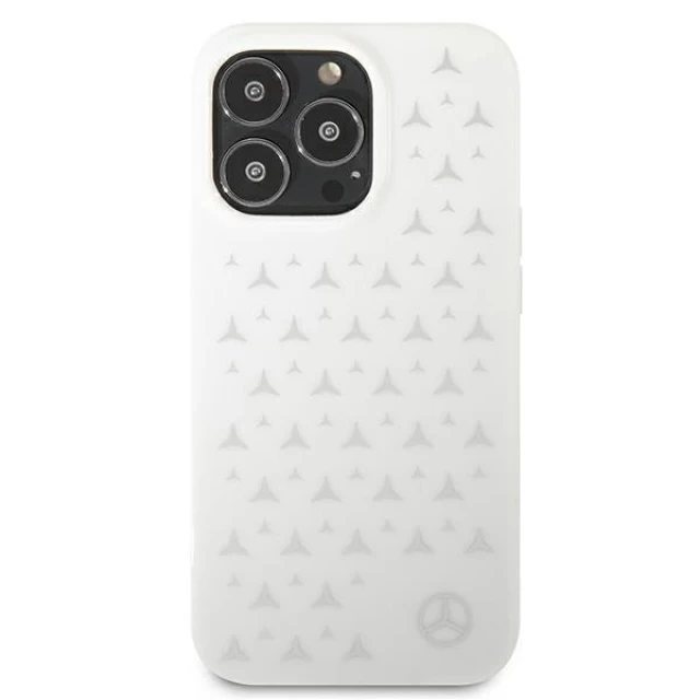 Чохол Mercedes для iPhone 13 | 13 Pro Silver Stars Pattern White (MEHCP13LESPWH)