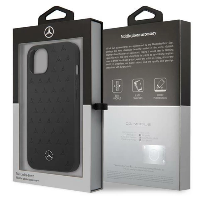 Чохол Mercedes для iPhone 13 mini Leather Stars Pattern Black (MEHCP13SPSQBK)