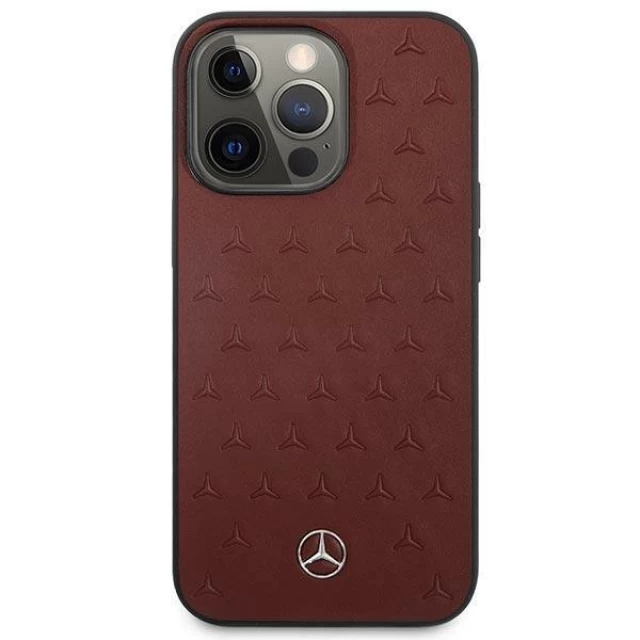 Чехол Mercedes для iPhone 13 | 13 Pro Leather Stars Pattern Red (MEHCP13LPSQRE)