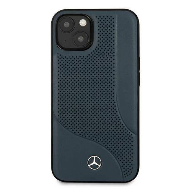 Чехол Mercedes для iPhone 13 Leather Perforated Area Navy (MEHCP13MCDONA)