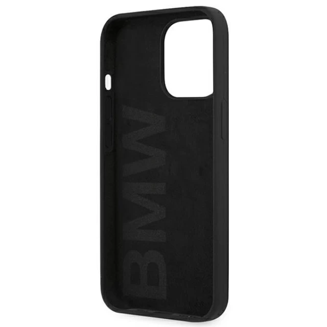 Чохол BMW Silicone Metal Logo для iPhone 13 | 13 Pro Black (BMHCP13LMSILBK)