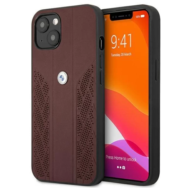 Чохол BMW для iPhone 13 Leather Curve Perforate Red (BMHCP13MRSPPR)