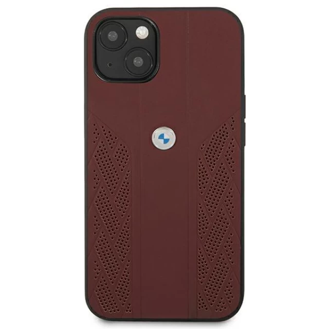 Чехол BMW для iPhone 13 Leather Curve Perforate Red (BMHCP13MRSPPR)