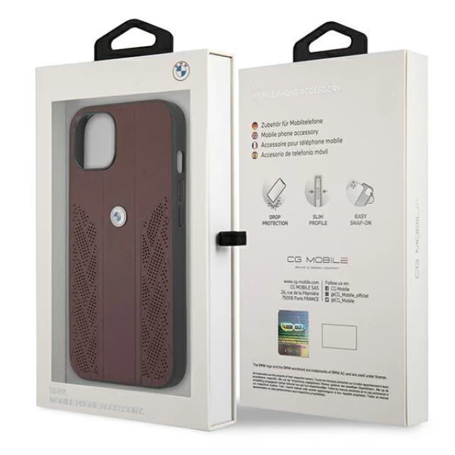 Чохол BMW для iPhone 13 Leather Curve Perforate Red (BMHCP13MRSPPR)