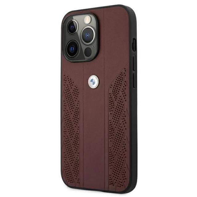Чехол BMW для iPhone 13 Pro Max Leather Curve Perforate Red (BMHCP13XRSPPR)