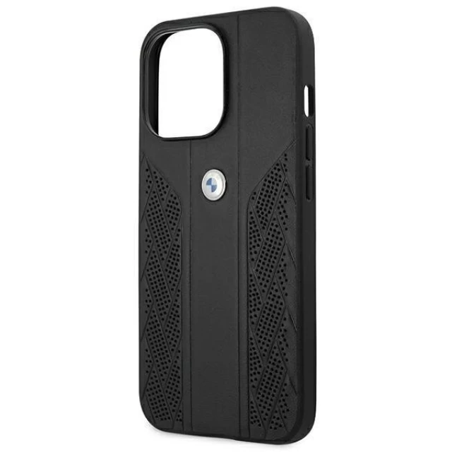 Чехол BMW для iPhone 13 | 13 Pro Leather Curve Perforate Black (BMHCP13LRSPPK)