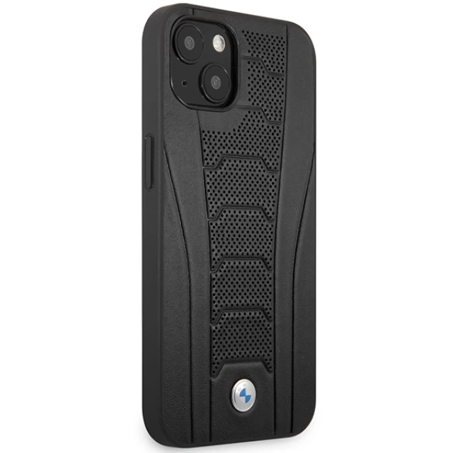 Чехол BMW Leather Debossed Lines для iPhone 13 Black (BMHCP13MRPSLK)