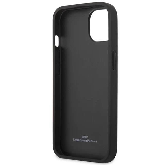 Чехол BMW Leather Debossed Lines для iPhone 13 Black (BMHCP13MRPSLK)